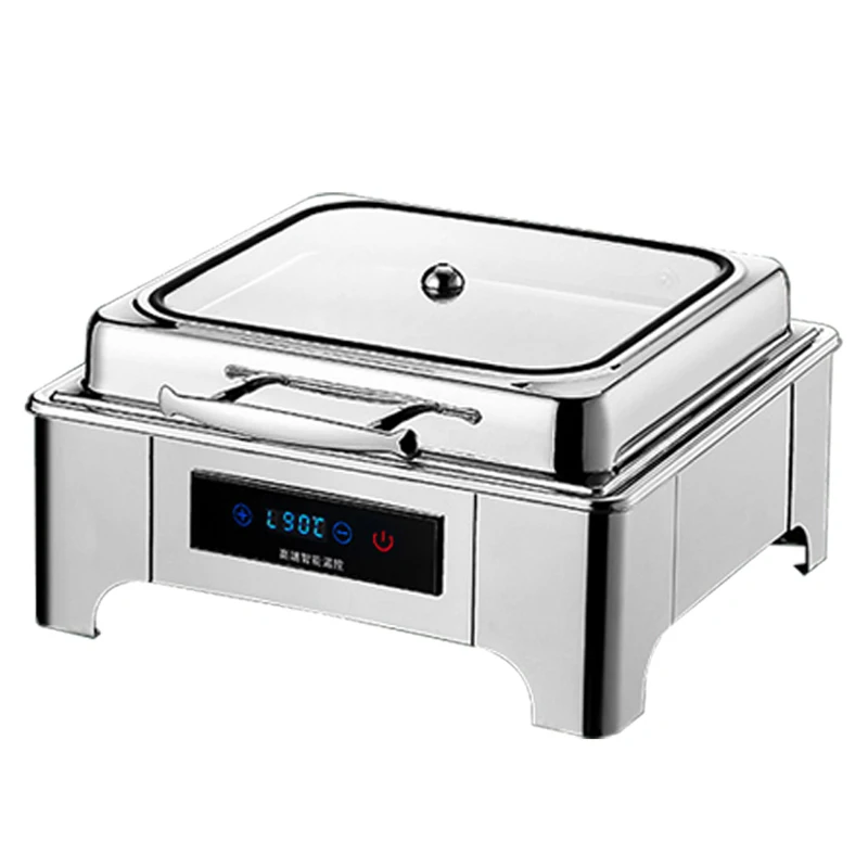 Dish with Touch Screen Temperature Display for Hotel Restaurant Catering Events 9L Electric Stainless Steel Buffet Chafing