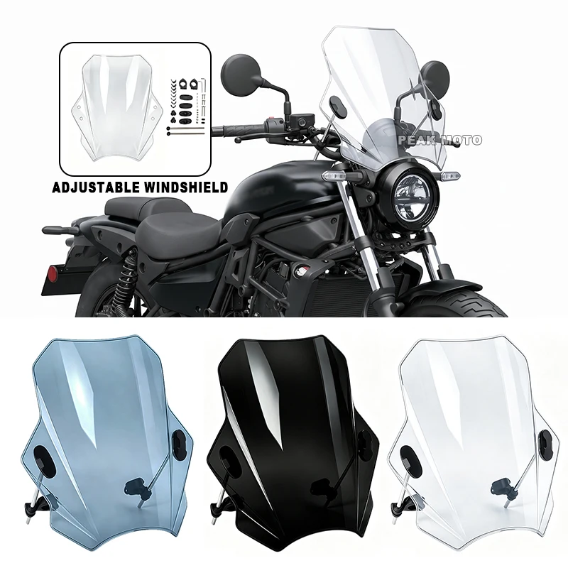 Windshield For Kawasaki Vulcan S 650 EN650 VN Eliminator500 Eliminator400 Motorcycle Windscreen Windshield Shield Bracket