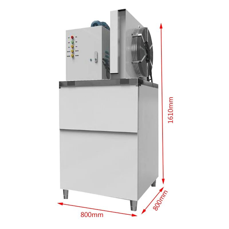 Commercial Ice Maker Machine Supermarket 300kg High Production Seafood Shop 1000kg Industrial Flake Ice Maker
