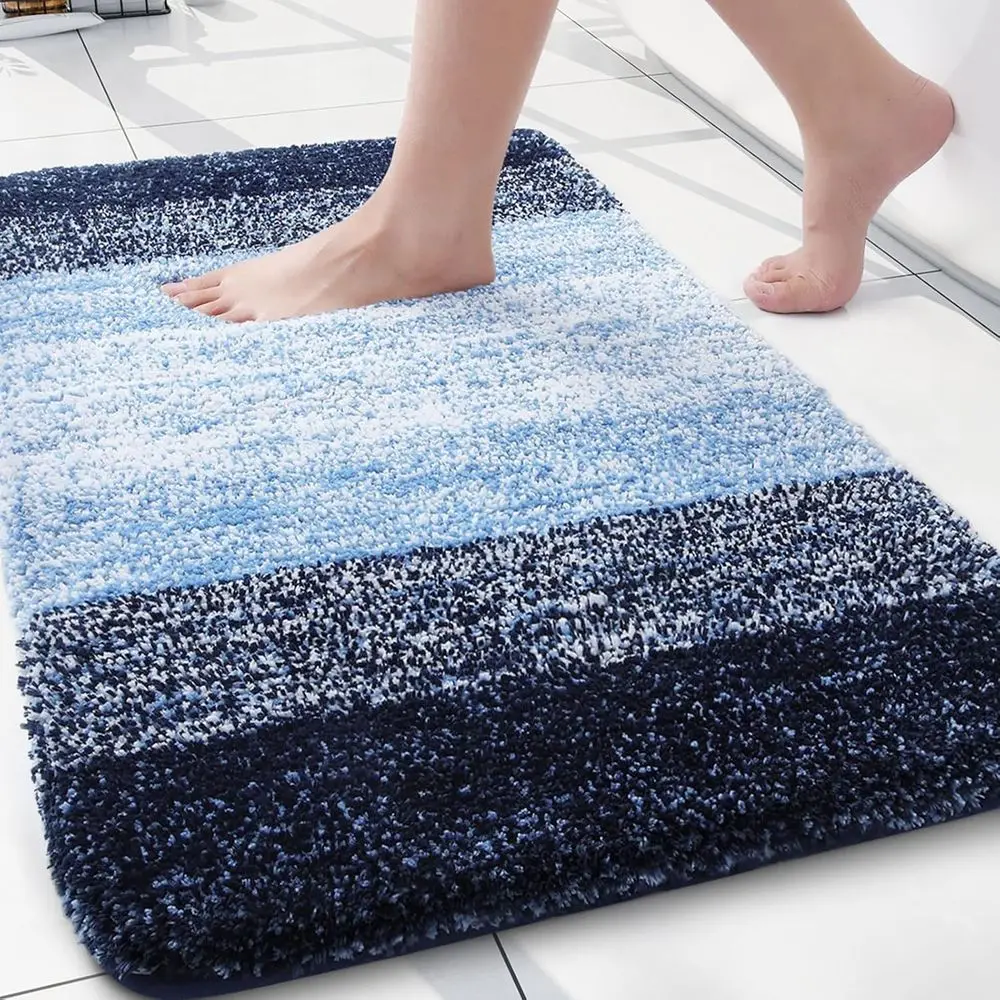 

Shaggy Soft and Absorbent Bath Rug, Non-Slip, Thick Plush, Washable Dry Bath Mat, 24x16, Blue