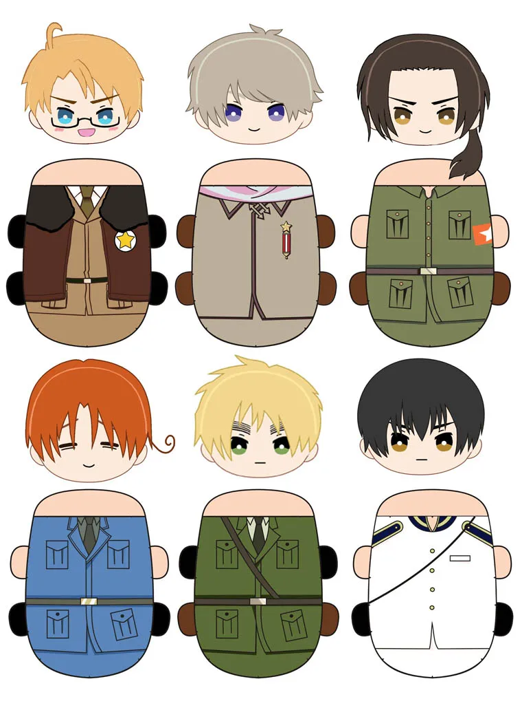 Anime Axis Powers Hetalia APH Yao Wang Felnorano Vargas Cosplay, peluche mignonne, mascotte, poupées, jouet oreiller, marionnette, cadeau de Noël