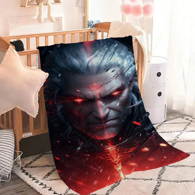 The W-Witcher 3 W-Wild Hunt Game Throw Knitted Blanket Fluffy Bed Blankets for Decorative Sofa King Lid Knee Microfiber Bedding