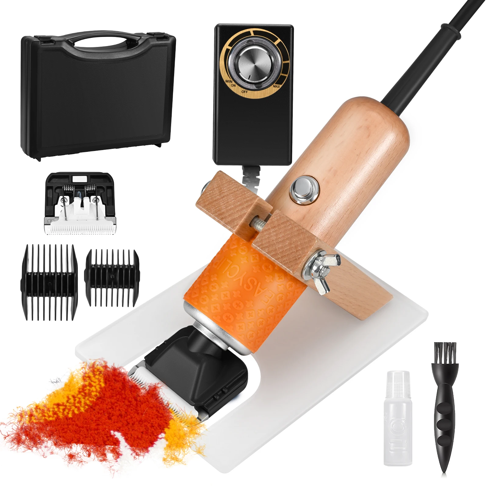 Tondeuse à tapis touffetée 200W tondeuse à touffetage tondeuse à tapis vitesse réglable tondeuse électrique pour chien et chat pour le tissage de tapis bricolage