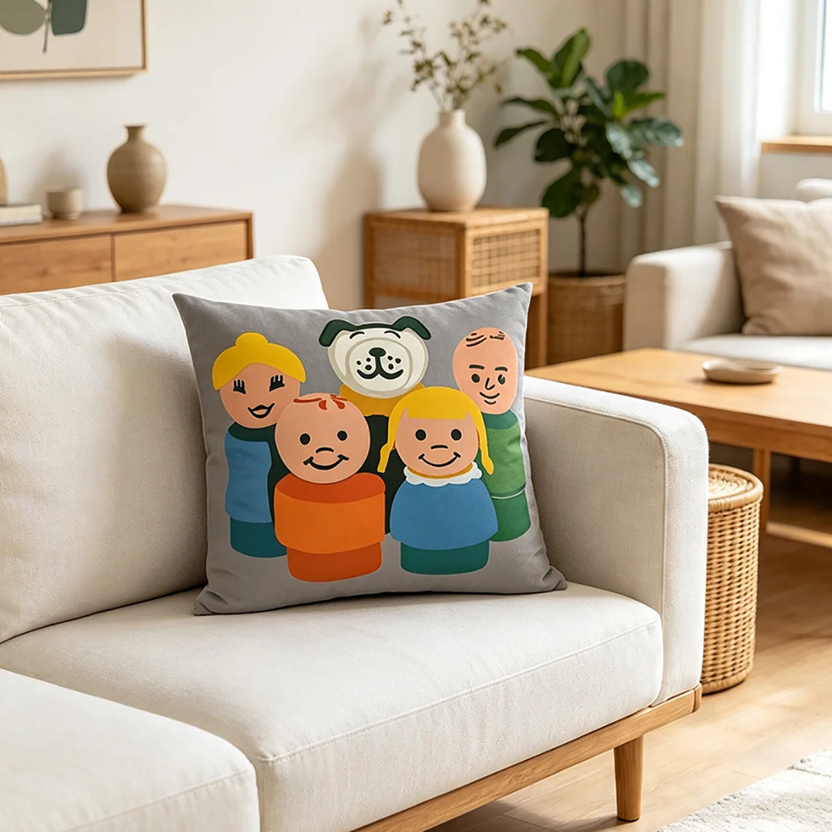 1PC Throw Pillow Cover,Russian Nesting Doll Matryoshka Print,Cute Cartoon Style,For Sofa Bedroom Couch Home Decor