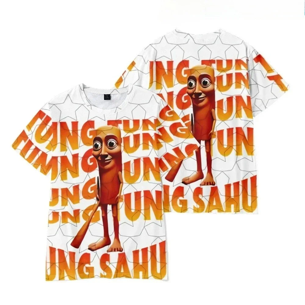 Rundhalsausschnitt, New AI Fashion TUNG SAHUR, sexy italienisches, ausgefallenes Cartoon-3D-Print-Herren-T-Shirt mit Schnelltrocknungsfunktion und atmungsaktivem Sport-T-Shirt-Familienset – Detail 9