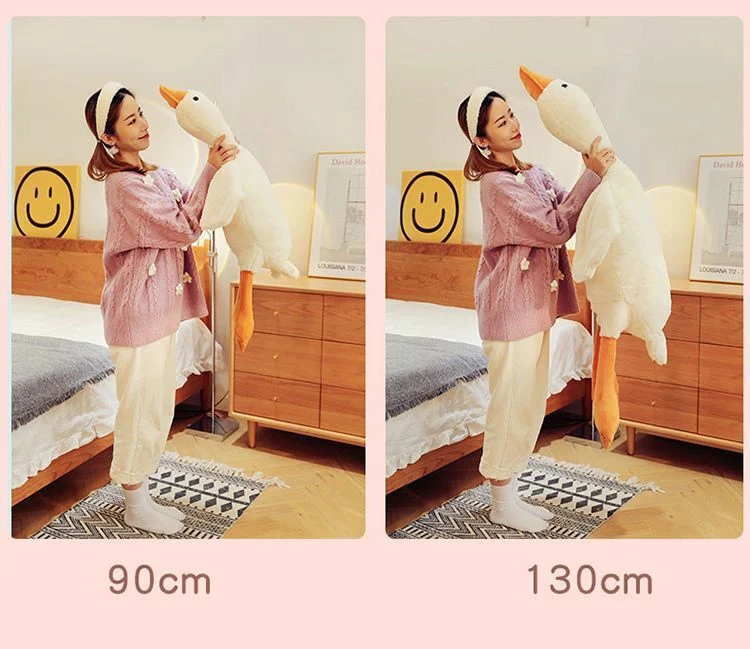 50-190 cm Kawaii Große Gans Stofftier Ente Rosa Riesige Gans Plüschtiere Schlafkissen Große Weiche Puppe Geschenke für Kinder – Detail 12