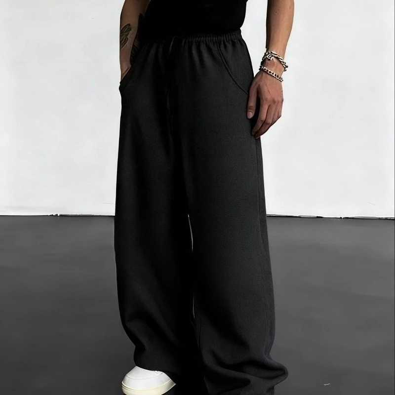 

Мужские однотонные прямые брюки, дышащие повседневные брюки, брюки для фитнеса, всесезонные уличные брюки унисекс для бега на открытом воздухе