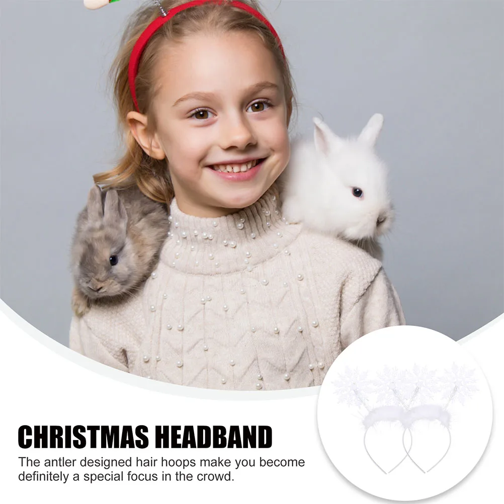 

8 PCS Christmas Headband Headbands Winter Accessories with Snowflakes Headpiece Flash