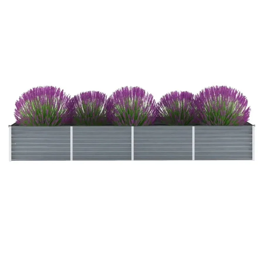 

Garden Raised Bed Galvanized Steel 126x31.5x17.7 Gray