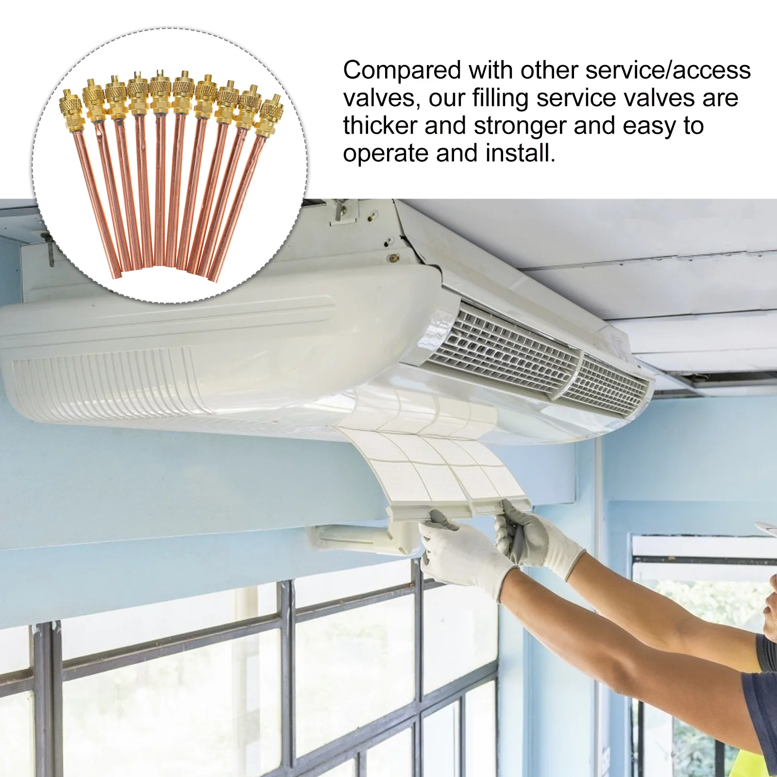 

10pcs Refrigeration Filling Access Valve Brass Core Remover Included Ac Service Tool For Air Conditioner Repair