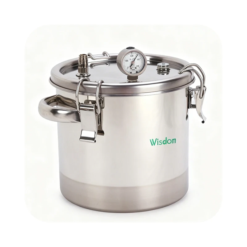 WISDOM ACJ-W-21 Anaerobic Culture Jar Stainless Steel SUS304 Excellent Sealing Performance Sturdy Anaerobic Culture Jar