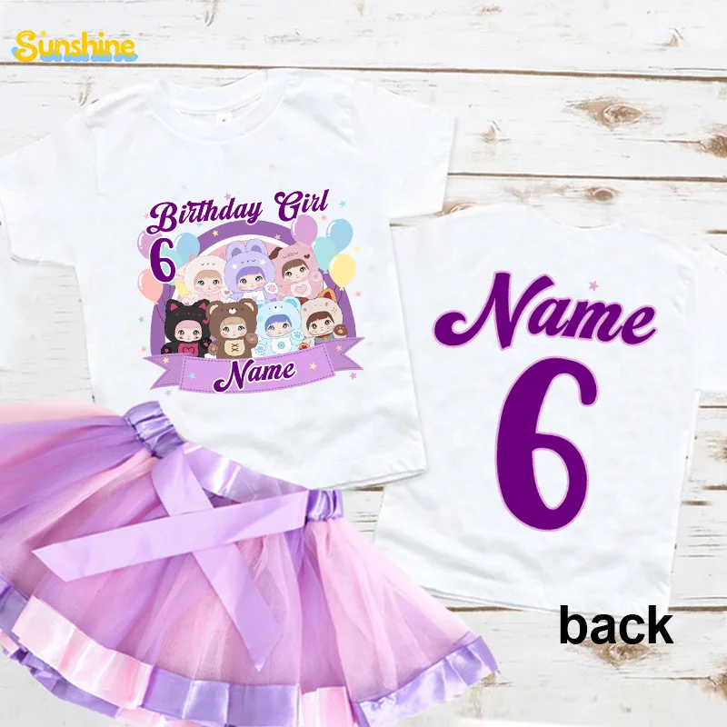 

Рубашка-пачка для именинницы, праздничная футболка для девочек, Nommi, одинаковые наряды, костюм, комплект для дня рождения, рубашка для девочек, 5 лет