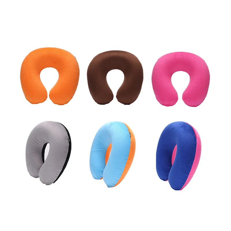 U-shaped Neck Pillow Inflatable Fatigue Relief Travel Pillow Flight Headrest Sleep U-shaped Cushion For Plane