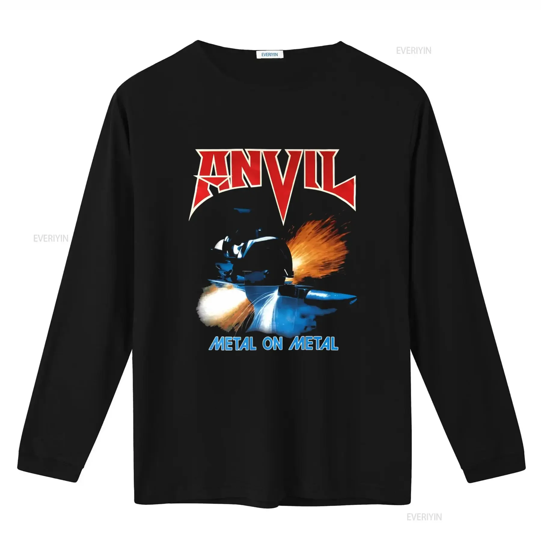 Anvil Band Metal on T Shirt Black  Available in All Sizes S to 5XL vintage Washed Unisex designer clothes Stylish graphic image 2