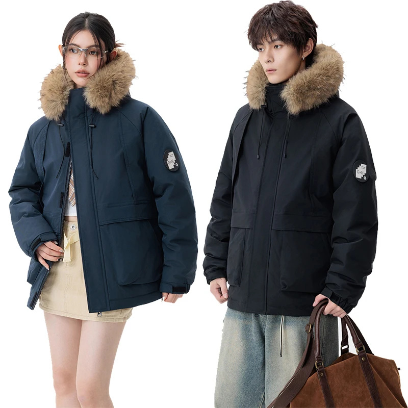 

Fashion Trend Cargo Parka Jacket Winter Couple's Coat Men's Casual Hooded Jacket Thick Outdoor Windproof Hoodie Coat Warm Top