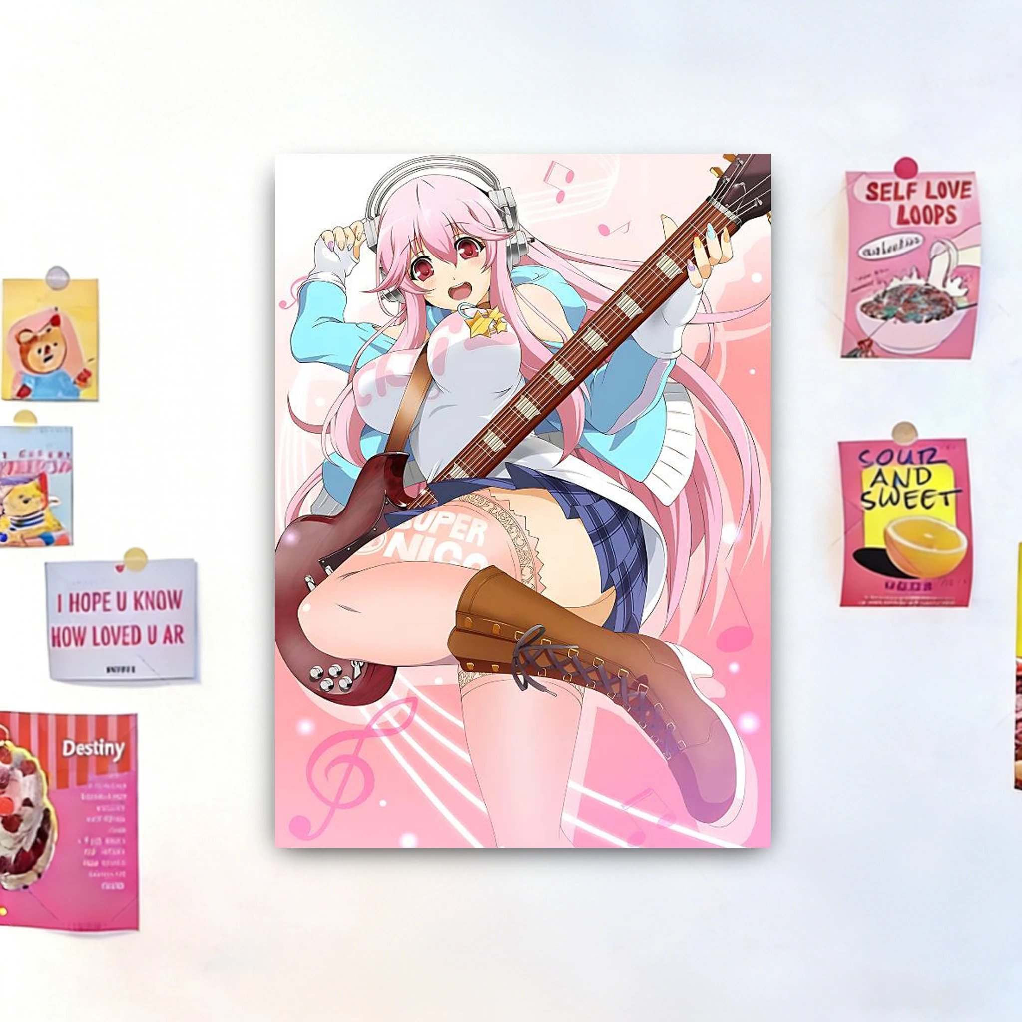 Kawaii Super Sonico Anime Tapestry Wall Art Large Tapestry Girlish Room Atmosphere Decor Wall Backdrop Decoration Accessories
