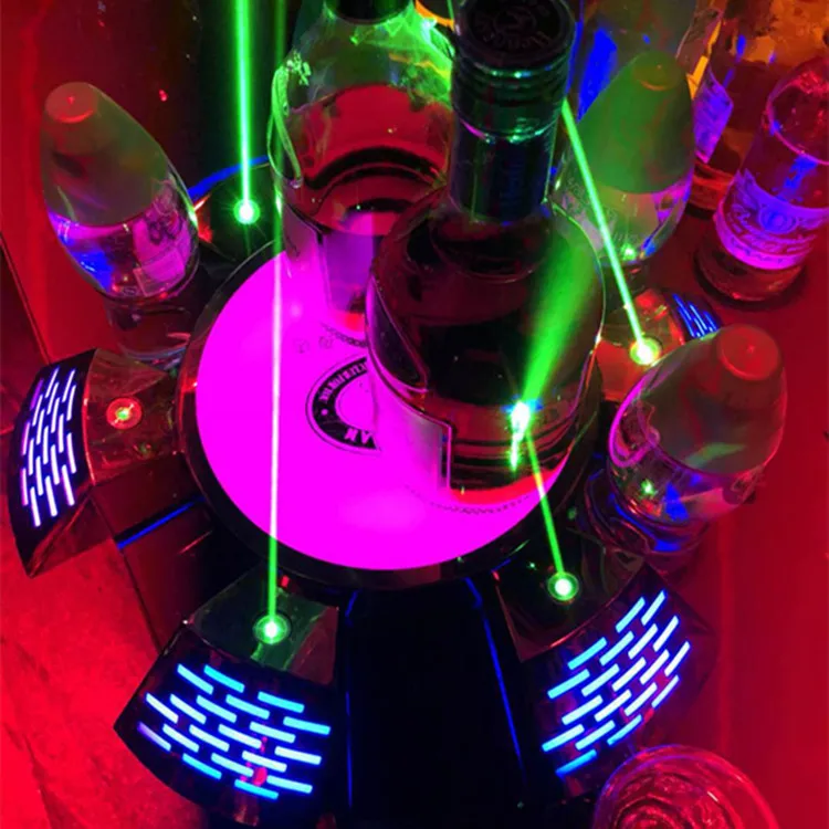 

New bar luminous Laser KTV led rechargeable stainless steel luminous foreign wine red wine rack