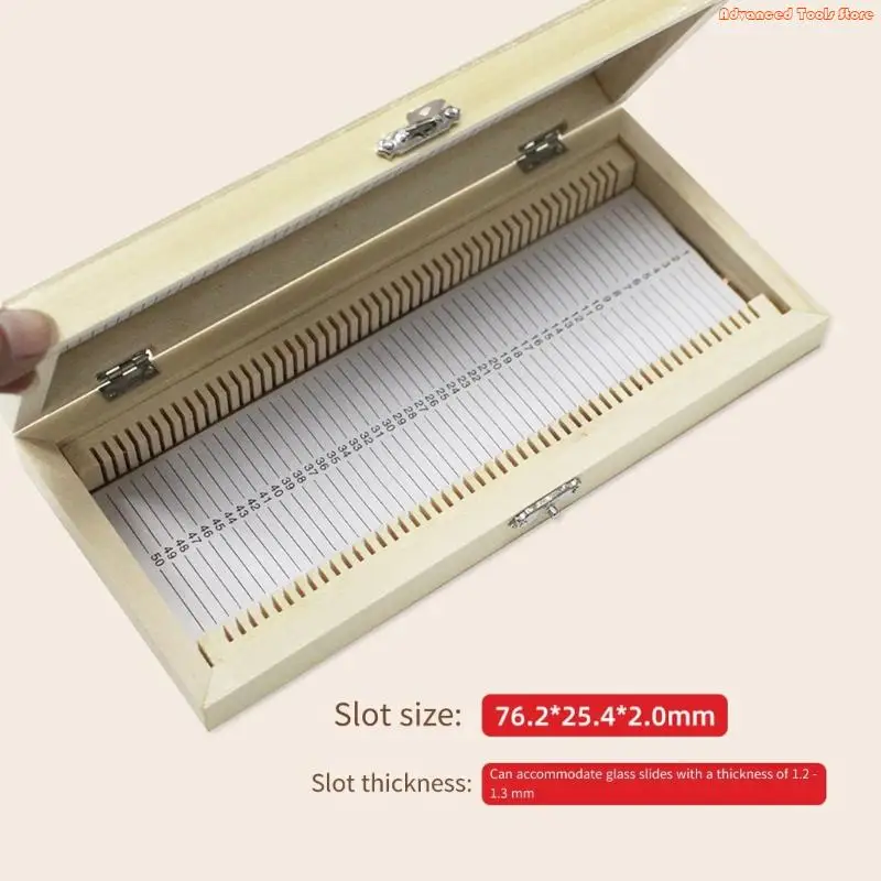 金属バックル付きのソリッドウッドスライドストレージボックスは50の生物学スライドサンプルW91Bを保持します