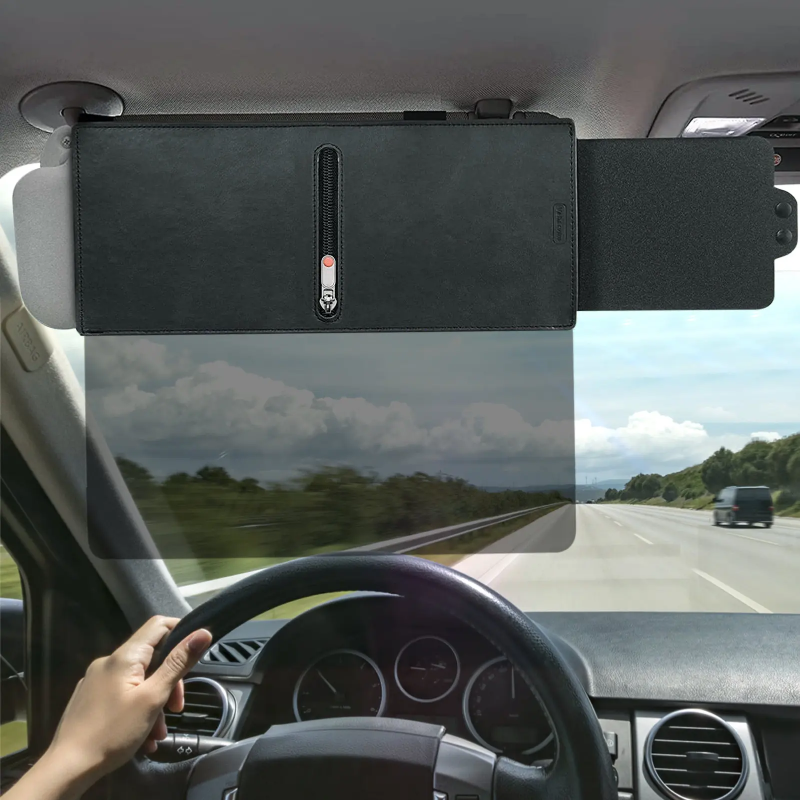 Sun Visor Extender For Cars Zipper Retractable Car Sun Shield Extension Adjustable Sun Visor Extension Universal Sunshade Cars