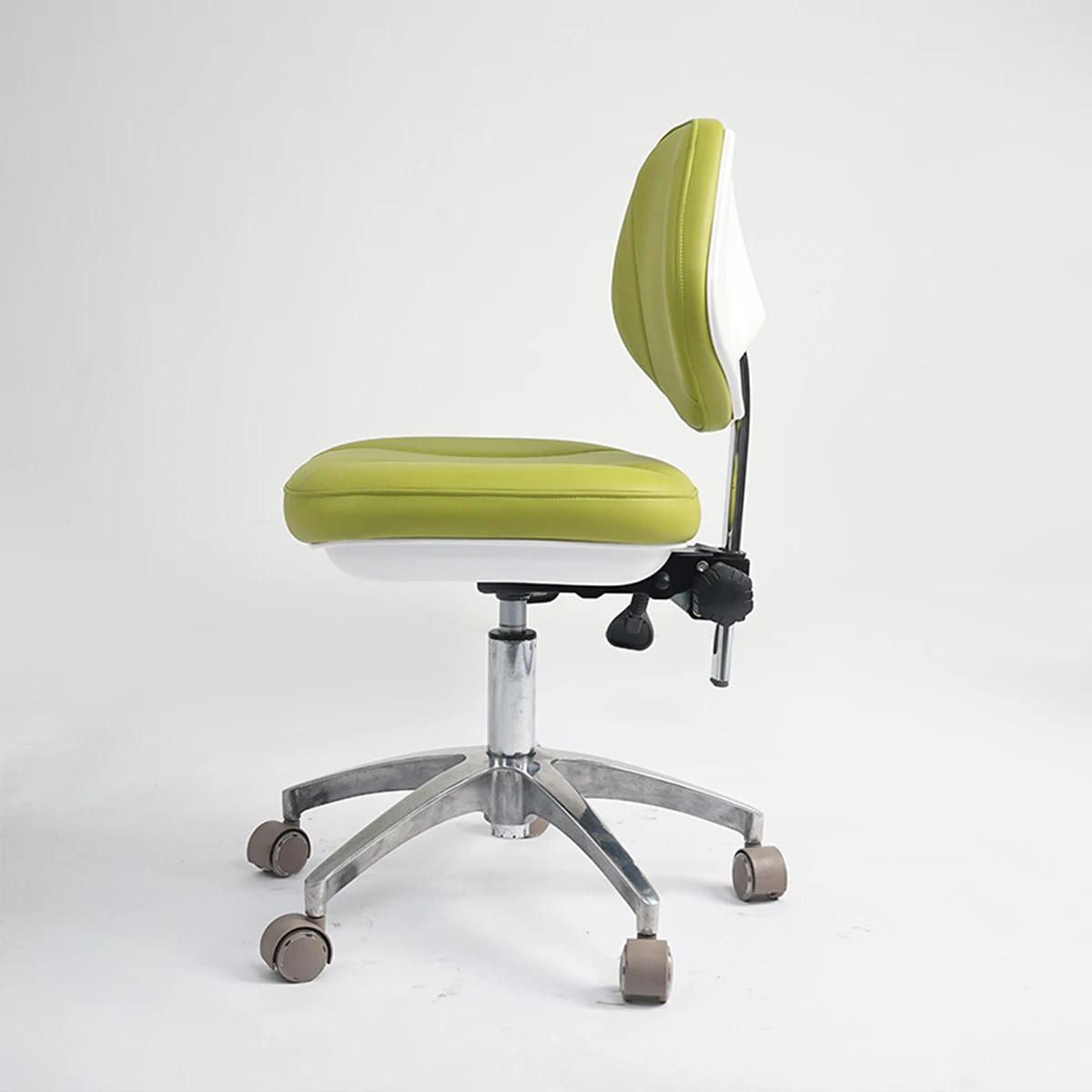 Grass Green Dental Stool, Height Adjustable Rolling Dentist Chair for Clinic
