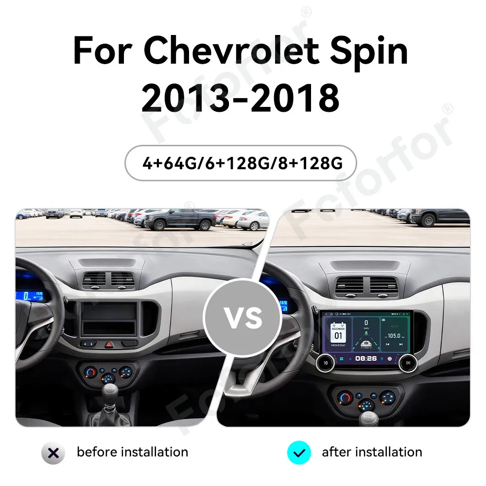 True Color HD Visual 11.5 Inch Android 15 Ultra Clear Touch Screen GPS Navi Smart Car Media CarPlay For Chevrolet Spin 2013-2018
