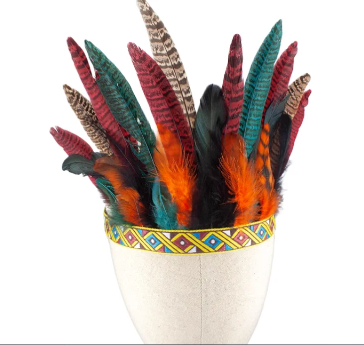 

Хэллоуин перо Корона Павлин Костюм Индийская повязка на голову Очаровательный головной убор Танцевальное представление Карнавал