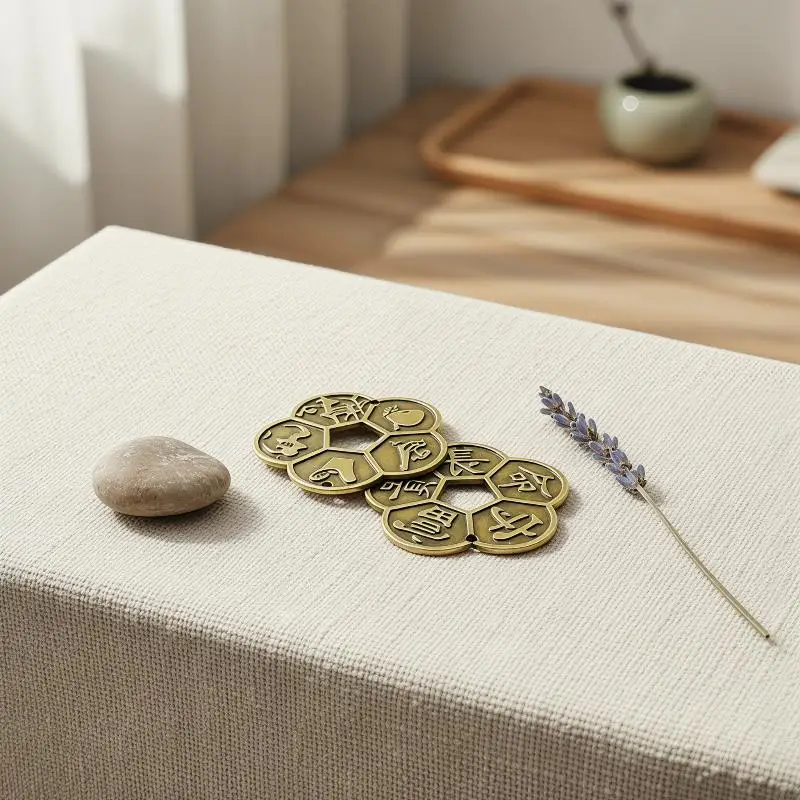 1Pcs Ancient Chinese Copper Coin for Prosperity and Longevity Feng Shui Lucky Charm