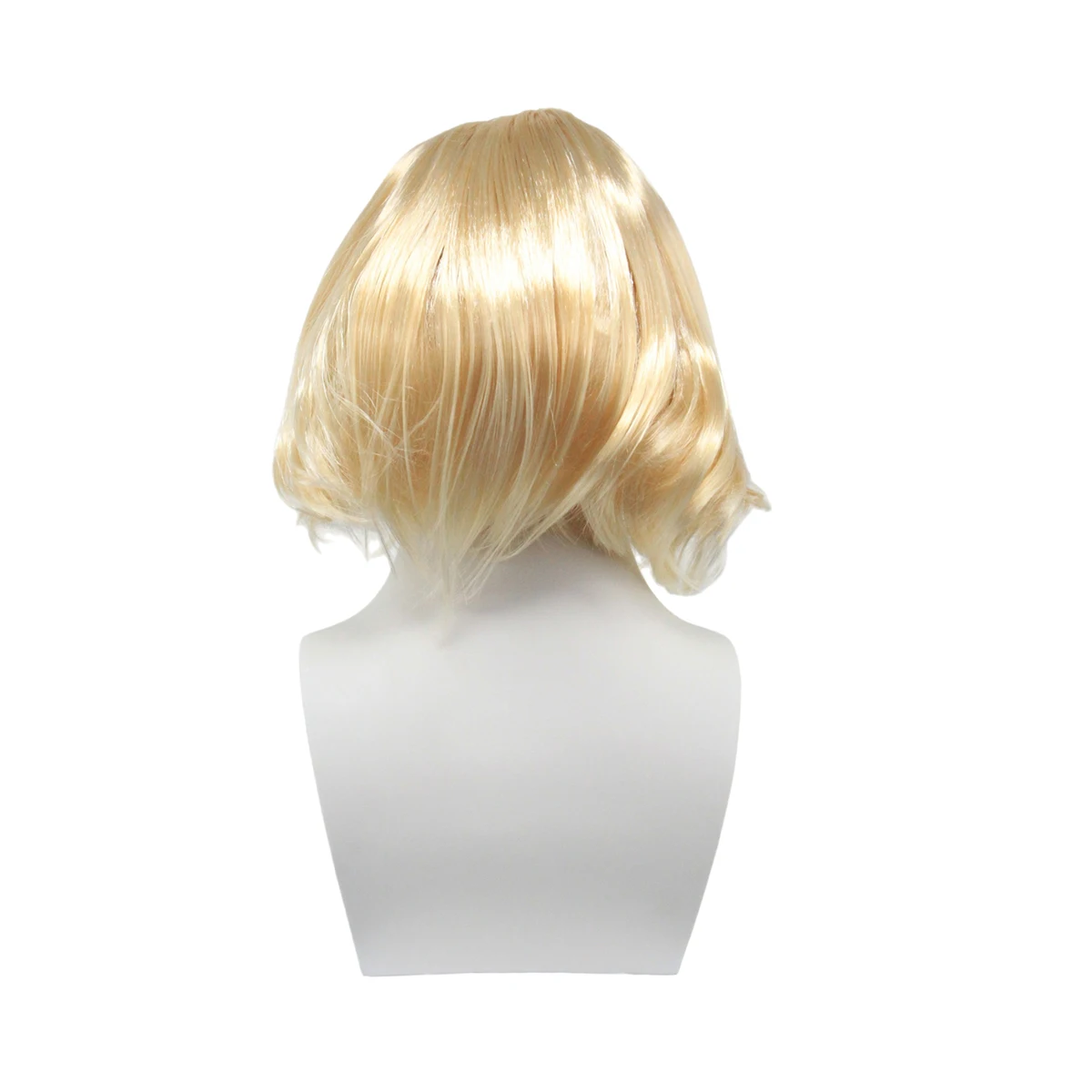 Blonde Short Bob Synthetic Wig, Straight Hair with Bangs for Cosplay, Halloween and Costume Parties image 5