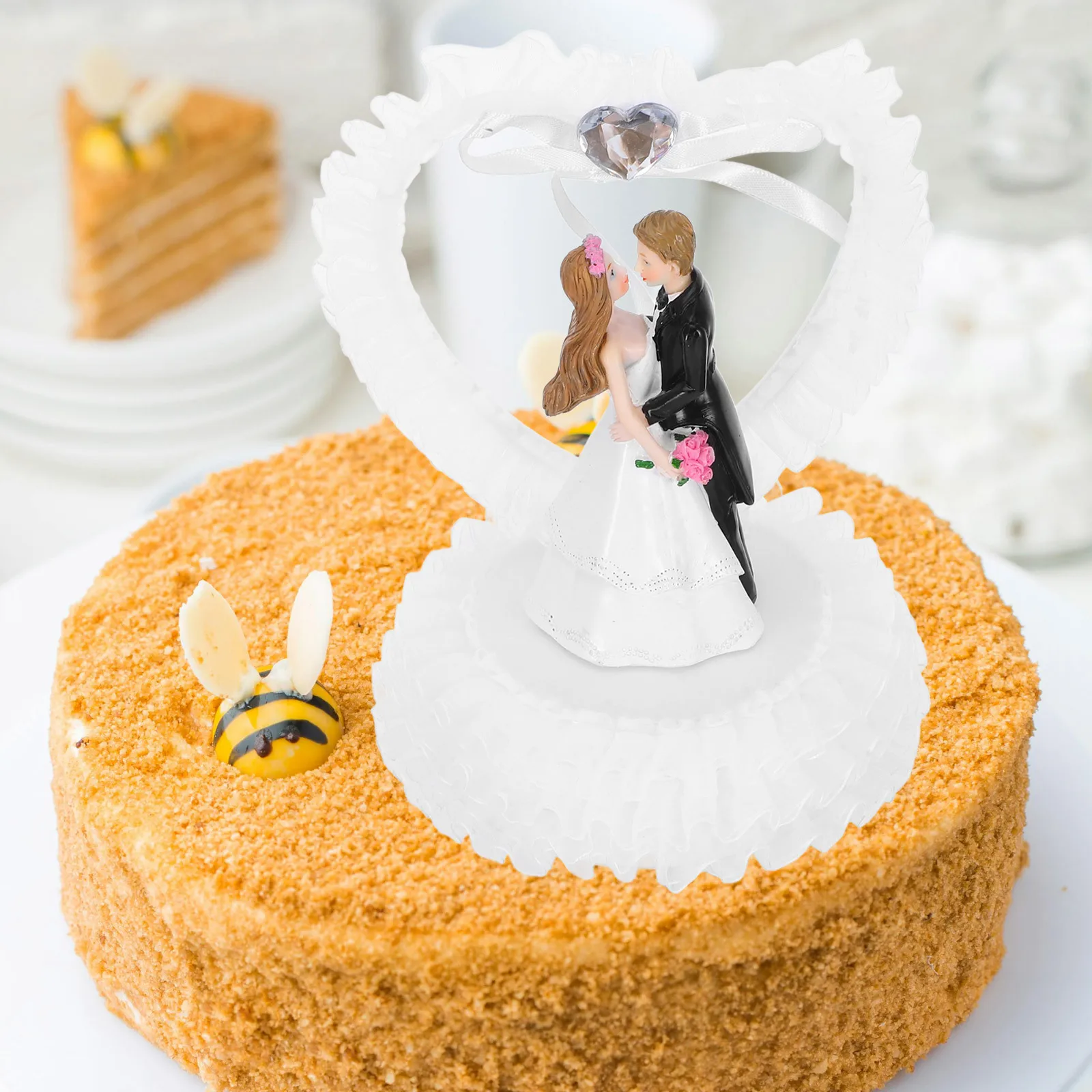 

Wedding Decorations Cake Toppers Bride and Groom Love Figures Plastic Party Figurine Mother Ornament Figurines