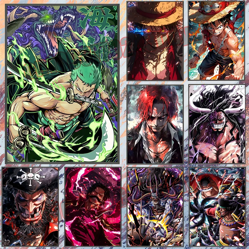 

Japanese Cartoon One Piece Retro Cartoon Canvas Painting Art Poster Printing Mural Picture Home Wall Aesthetic Decoration