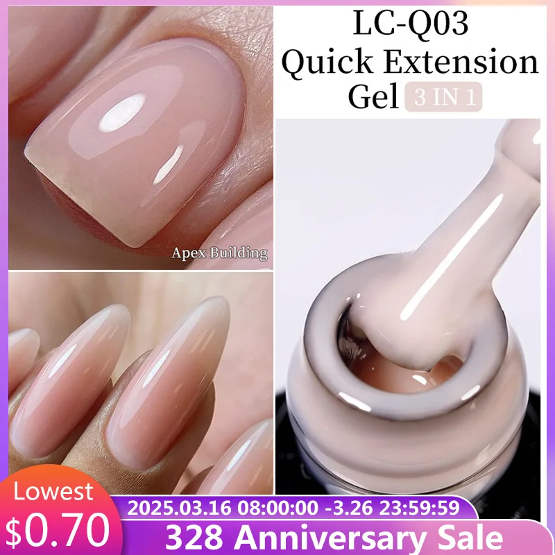 LILYCUTE 7ML Quick Extension Nail Gel Vernis Semi Permanent Acrylic Crystal White Clear Nude Gel Nail Polish UV Construction Gel