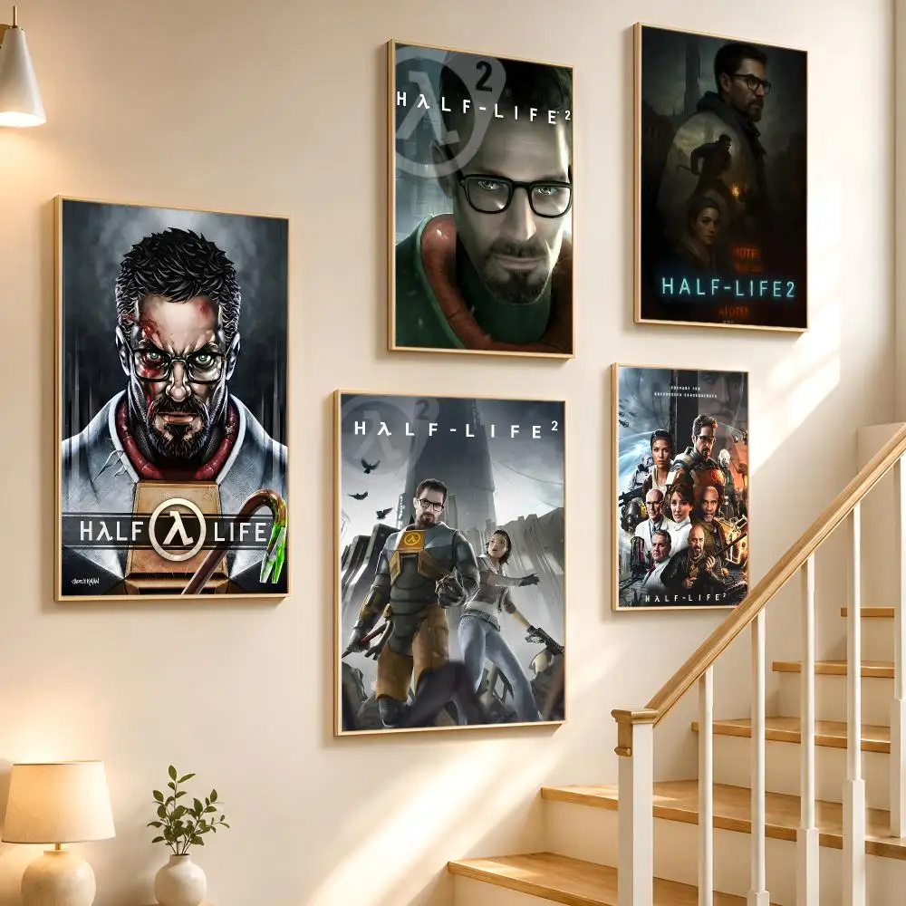 Sci-Fi Action Game Half-Life Poster High-definition waterproof stickers, suitable for home décor, gifts, and holiday decorations