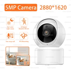 5MP 5G WiFi Camera Home Wireless IP Surveillance Camera AI Detect Automatic Tracking HD Night Vision Video Security Baby Monitor