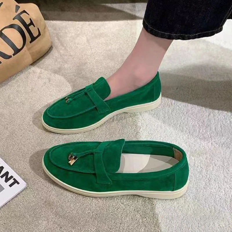 Women\'s Tassel Shoes Fashion Large Size Round Head Slip on Loafers Non-slip Comfortable Soft Sole Flats Zapato De Mujer