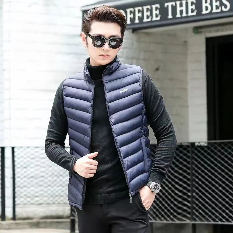 

Men's Lightweight Warm Down Cotton Vest 2025 New Winter Autumn Fashion Slim Fit Outerwear Vests
