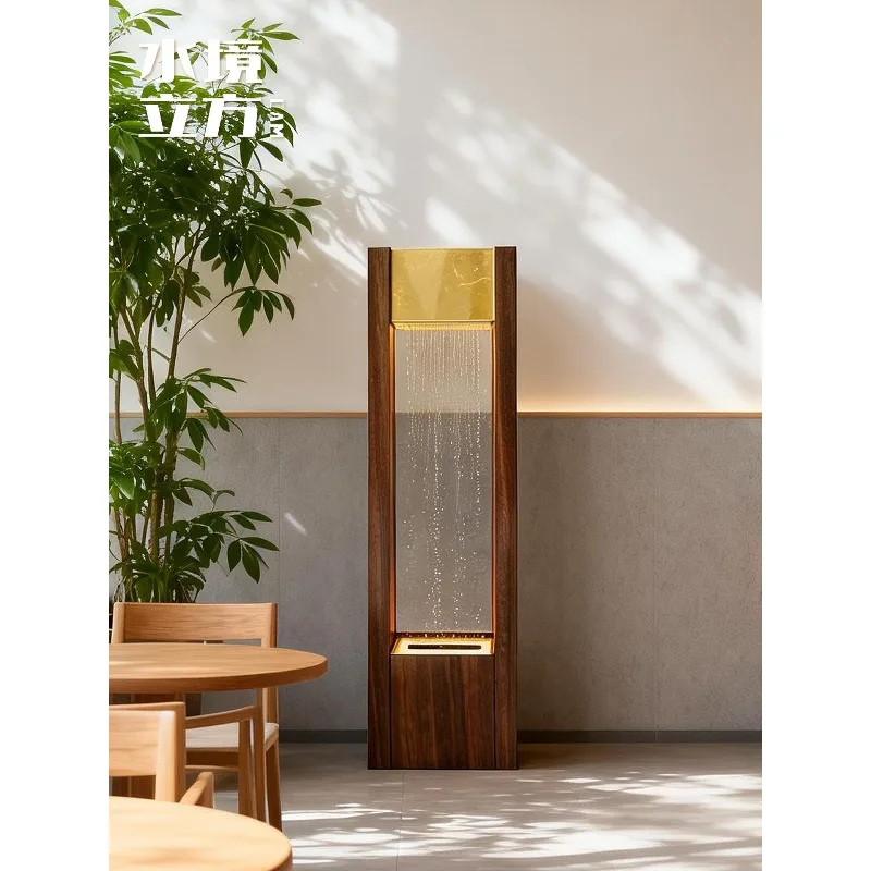 Flowing water ornament New Chinese-style clubhouse floor lamp Entrance circulation water tea room Zen flowing water housewarming
