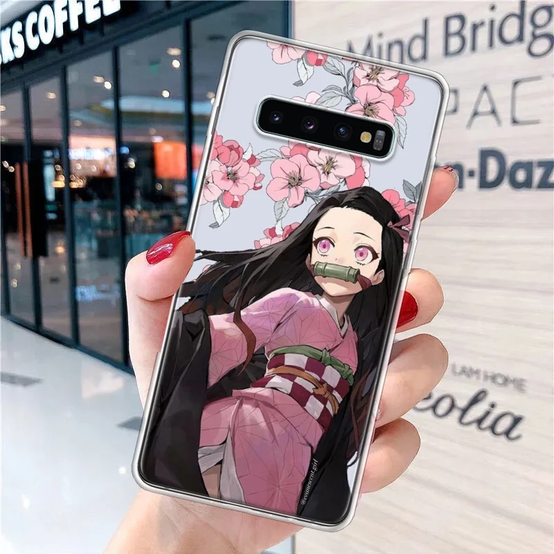 Demon Slayer Kamado Nezuko Soft Phone Case for Samsung Galaxy S24 S23 S22 S21 Ultra S20 FE S10 Plus S10E S9 S8 + Fundas Cover Ca