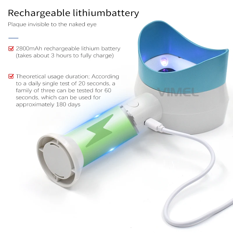 Handheld Dental Portable oral Hygiene Plaque Monitor Intraoral Camera System with LED Purple Light