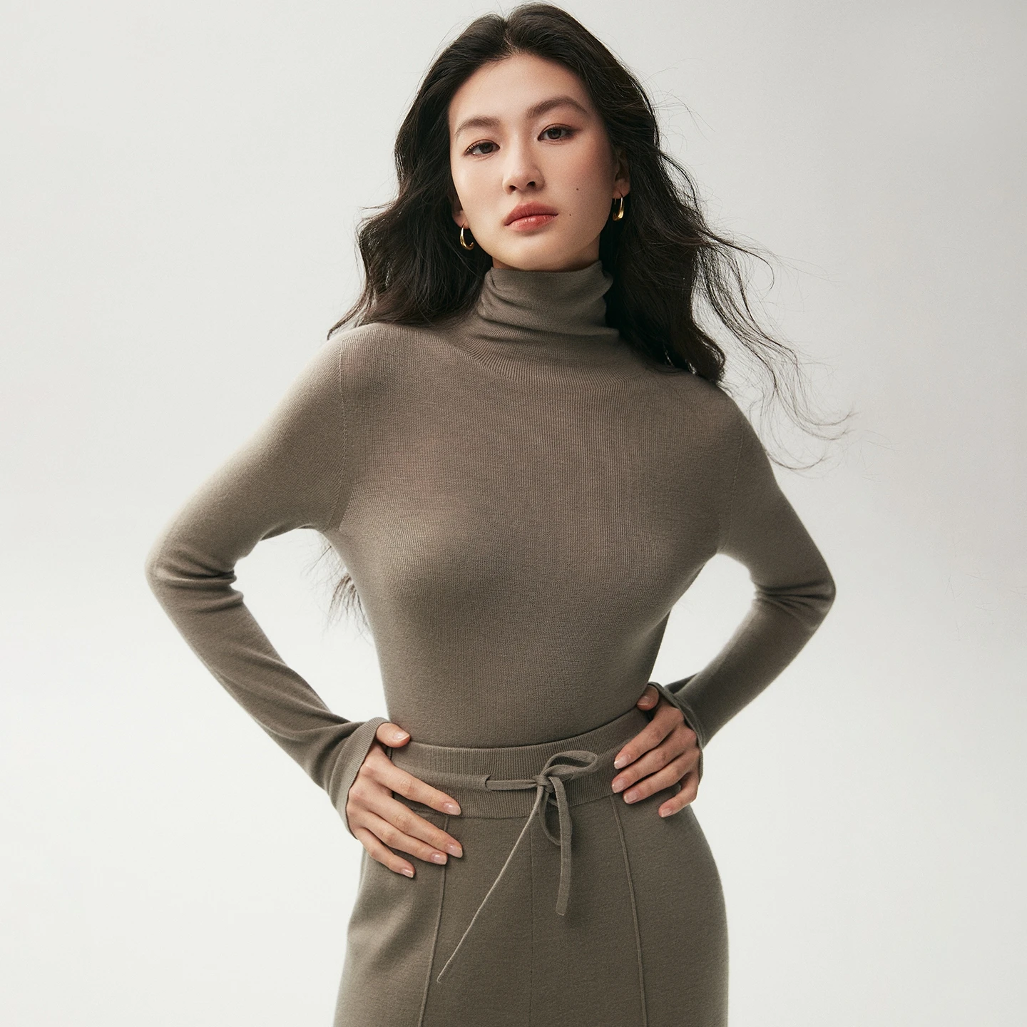CHICUU Women 100% Worsted Wool Pullover Sweater Autumn Winter Basic Turtleneck Pullover Wool Knitwear Long Sleeve Clothes Tops