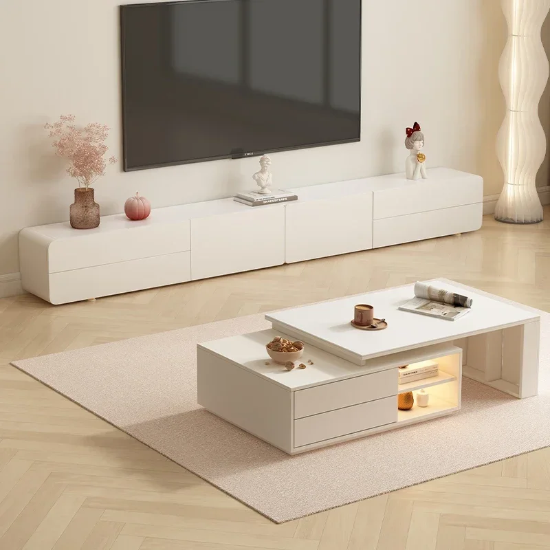 

Italian minimalist fake suspended rock slab TV cabinet cloud coffee table high-end atmosphere living room video cabinet Foshan f