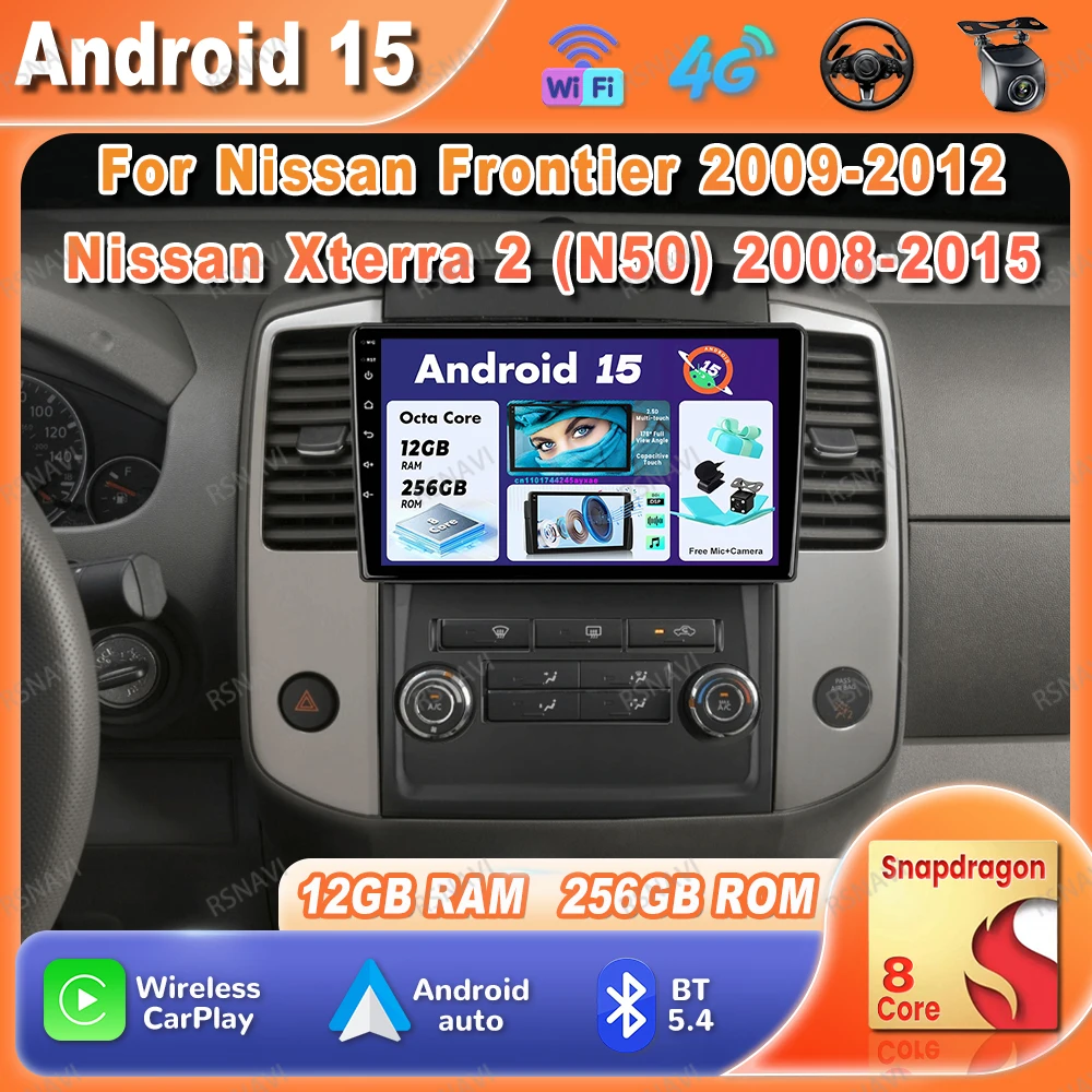 

Car Radio Android 15 For Nissan Frontier 2009-2012 QLED Nissan Xterra 2 (N50) 2008-2015 NO 2DIN Systems AUTO Carplay Qualcomm BT
