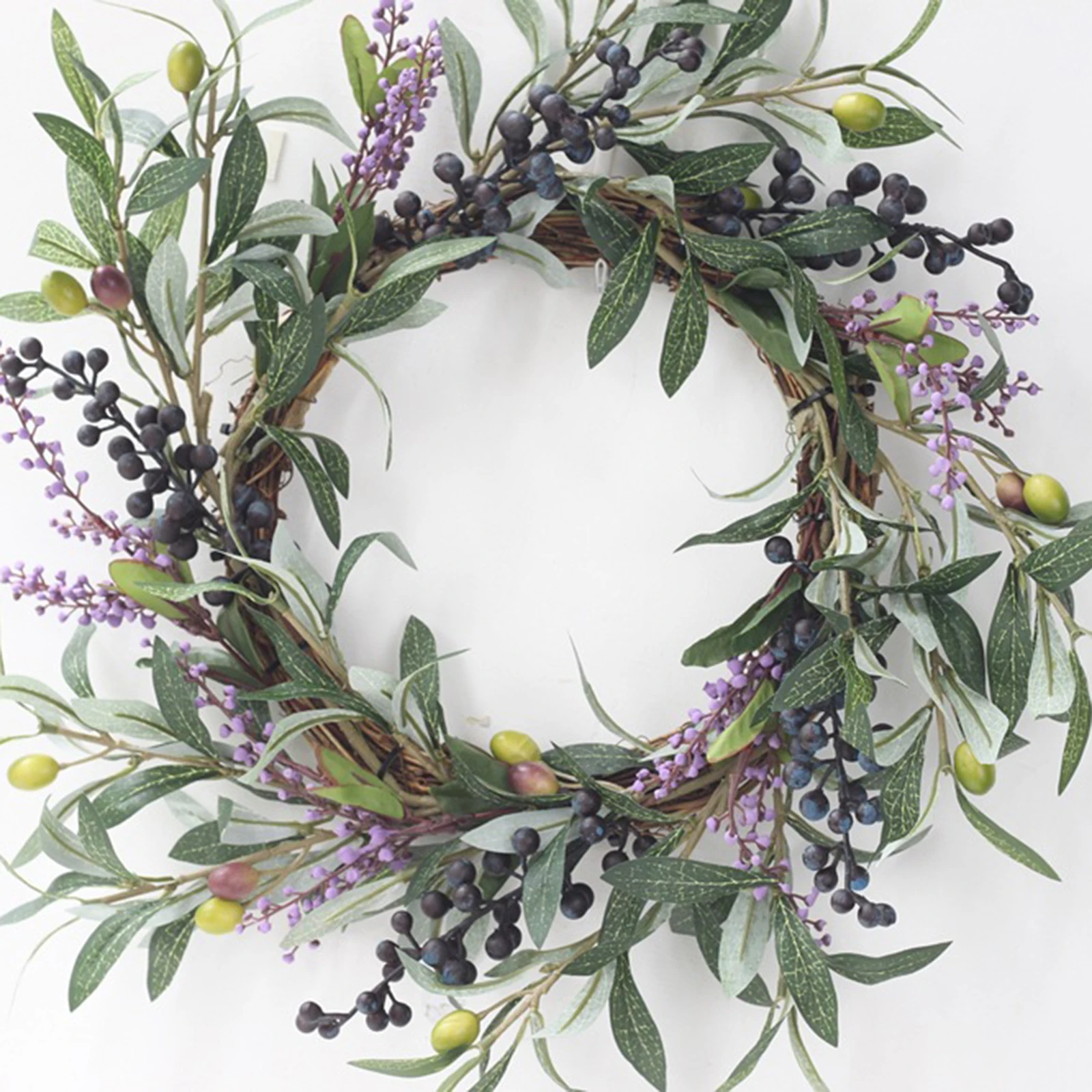 

Wreath Simulation Flower Decoration Artificial Plant Pink Rose Semi-handmade Hangable Elegant Plastic Home Decorations Garland