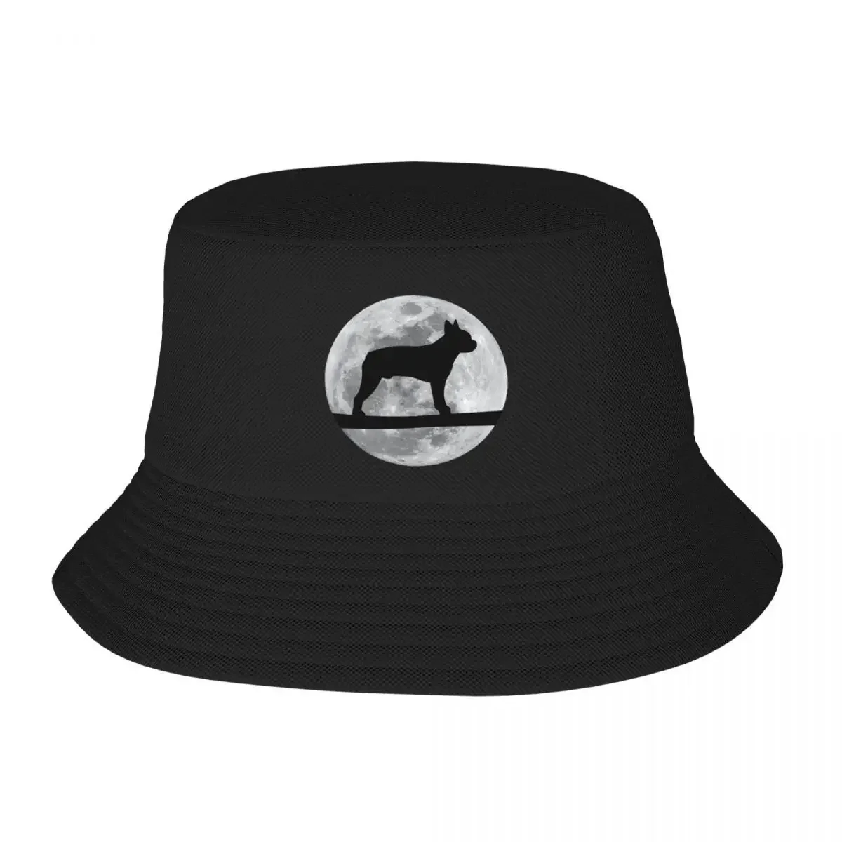New New Boston Terrier Dog Night Moon boston terrier Lover Bucket Hat hiking hat Rave Male Cap Women's