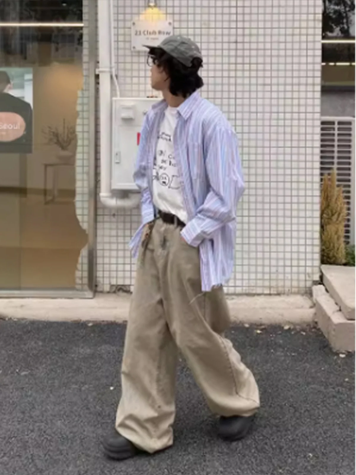 الرجعية الأمريكية Waed شارع العليا الطين اللون الجينز الرجال النساء فضفاض مستقيم الساق السراويل عارضة الشباب الاتجاه الخريف الموسم