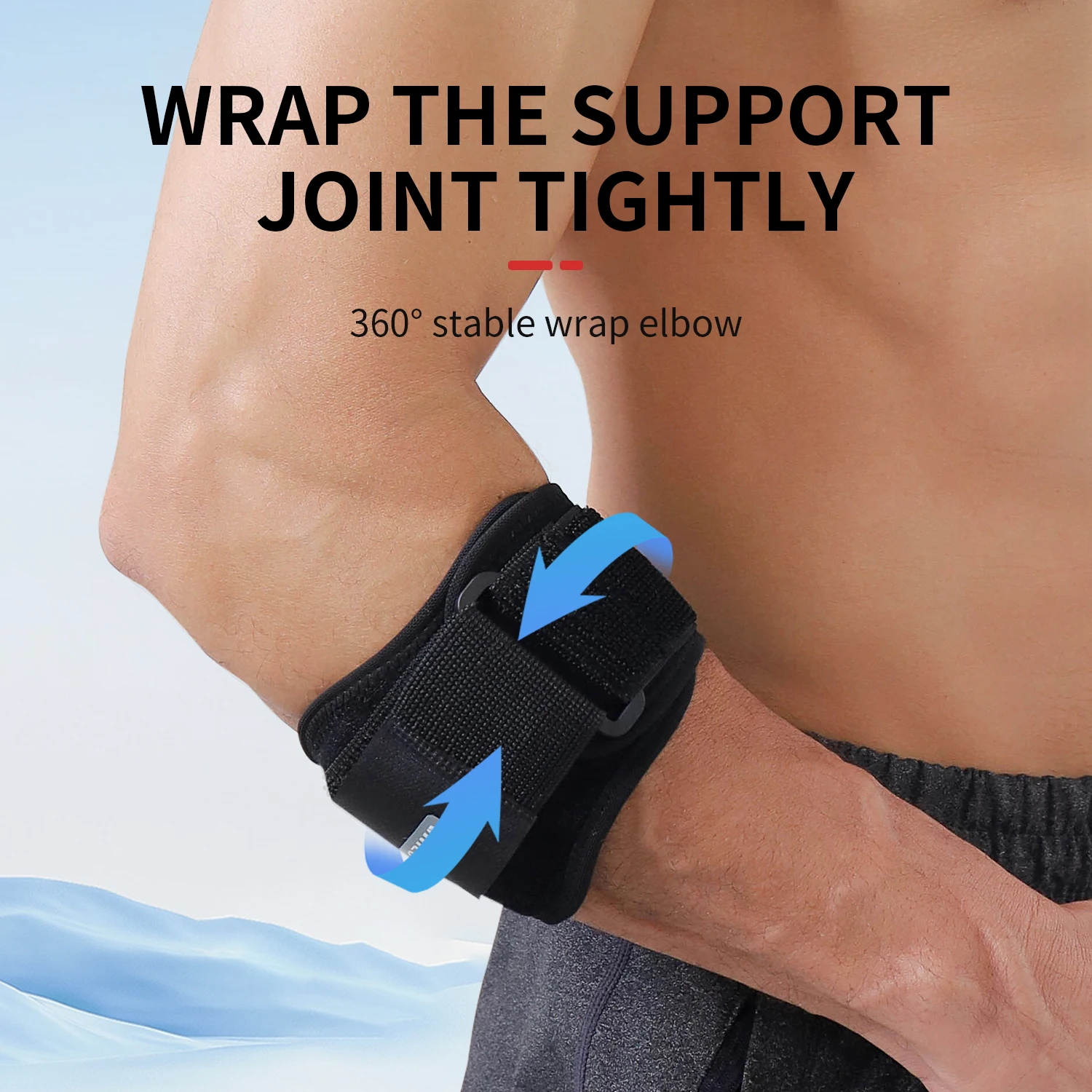 1PCS Sports Compression Elbow Brace Support Straps with GEL Pad & Adjustable Band for Tennis Golfer Relieve Tendonitis Forearm P