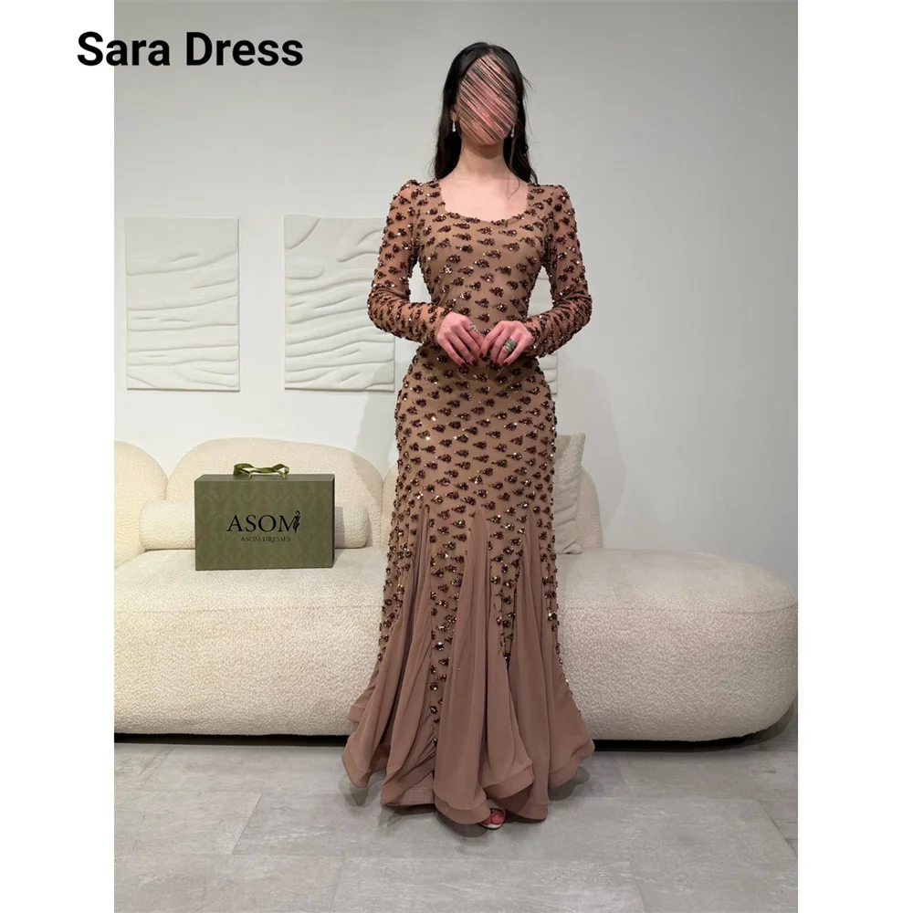 

Sara Custom Shiny Long Sleeve Skinny Ankle Length Sharon Said Dresses for Special Occasions Prom Dresses 2025 Red Dress Evening