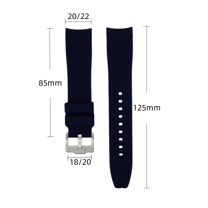 20 22mm Silicone Watch Band Strap for Rolex Submariner Yacht Master Green Blue Black Water Ghost Sports Wristwatch Accessories