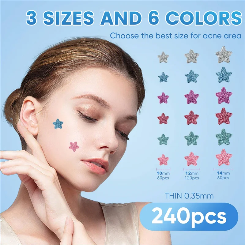 얼굴용 뷰티 여드름 패치 하이드로콜로이드 여드름 패치 120개 컬러풀 스팟 스티커 실버 + 퍼플 + 로즈 레드