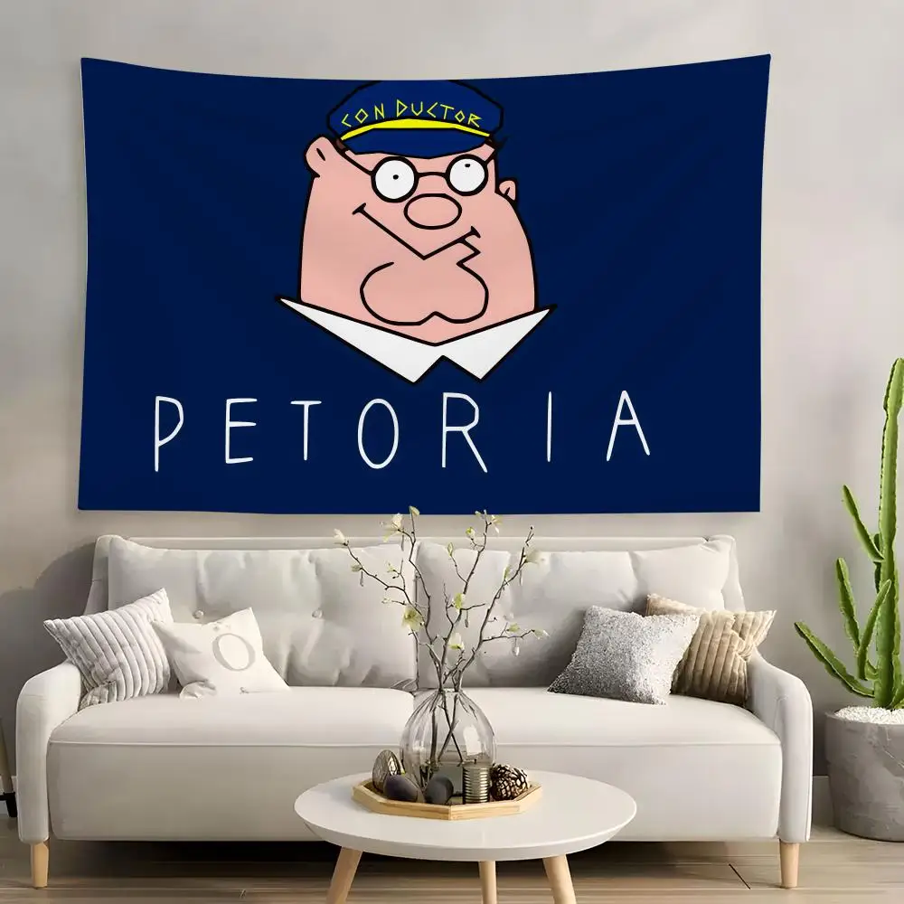 Funny Family Petoria Tapestry House Bedroom Living Bar Garden Microfiber Decoration Background