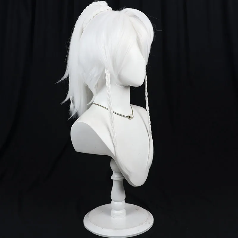 Kalim Al Asim Cosplay Wig Twisted Wonderland White Heat Resistant Synthetic Hair Halloween Party Role Play Carnival + Wig Cap view 3